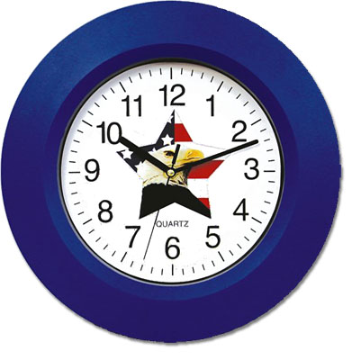 Item #816 – It’s Texas time with this unique American Flag/Eagle Star Clock! Case Qty: 6