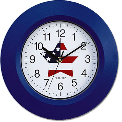 Item #813 – It’s Texas time with this unique American Flag Star Clock! Case Qty: 6
